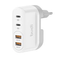 Wall charger Budi 326TQE, 2xUSB-A, 2xUSB-C, 40W (white), Budi