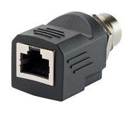 M12 CONN-RJ45 JACK SENSOR ADAPTER, CAT5E