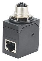 M12 CONN-RJ45 JACK R/A ADAPTER, CAT 6A