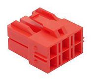 CONNECTOR HOUSING, RCPT, 6POS, 6.5MM