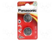 Battery: lithium; CR2032,coin; 3V; non-rechargeable; Ø20x3.2mm PANASONIC