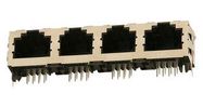 RJ45 CONNECTOR, JACK, 8P8C, 4PORT, TH