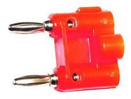 CONN, DUAL BANANA PLUG, 15A, RED