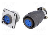 Connector: circular; socket,plug; DS1110-06; male,female; PIN: 5 CONNFLY