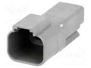 Connector: wire-wire; plug; male; DT; for cable; PIN: 2; grey; IP68 DEUTSCH