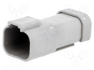 Connector: wire-wire; plug; male; DT; for cable; PIN: 4; grey; IP68 DEUTSCH