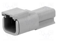 Connector: wire-wire; plug; male; DTM; for cable; PIN: 2; grey; IP68 DEUTSCH