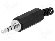 Connector: Jack 3,5mm; plug; male; ways: 4; straight; for cable CLIFF