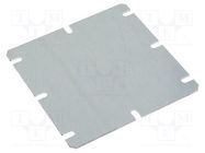 Mounting plate; steel; W: 98mm; L: 98mm; Thk: 1.5mm; Plating: zinc FIBOX