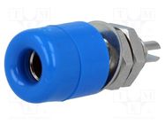 Connector: 4mm banana; socket; 32A; 60VDC; blue; nickel plated SCHÜTZINGER