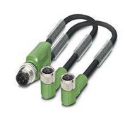 SENSOR CORD, 3P M12 PLUG-2XM8 RCPT, 1.5M