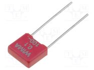 Capacitor: polyester; 100nF; 63VAC; 100VDC; 5mm; ±5%; 2.5x6.5x7.2mm WIMA