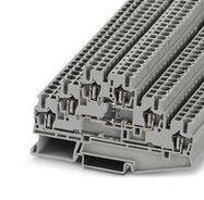 DINRAIL TERMINAL BLOCK, 6WAY, 12AWG, GRY