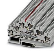 DINRAIL TERMINAL BLOCK, 6WAY, 12AWG, GRY