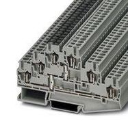 DINRAIL TERMINAL BLOCK, 6WAY, 12AWG, GRY