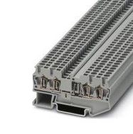 DINRAIL TERMINAL BLOCK, 4WAY, 12AWG, GRY