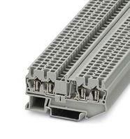 DINRAIL TERMINAL BLOCK, 4WAY, 12AWG, GRY