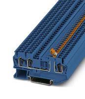 DINRAIL TERMINAL BLOCK, 3WAY, 12AWG, BLU