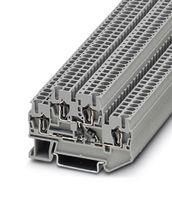 DINRAIL TERMINAL BLOCK, 4WAY, 12AWG, GRY