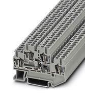 DINRAIL TERMINAL BLOCK, 4WAY, 12AWG, GRY