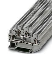 DINRAIL TERMINAL BLOCK, 4WAY, 12AWG, GRY