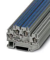 DINRAIL TERMINAL BLOCK, 4WAY, 12AWG, GRY