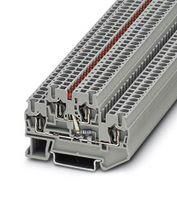 DINRAIL TERMINAL BLOCK, 4WAY, 12AWG, GRY