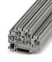 DINRAIL TERMINAL BLOCK, 4WAY, 12AWG, GRY