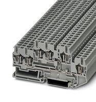 DINRAIL TERMINAL BLOCK, 6WAY, 12AWG, GRY