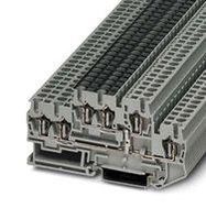 DINRAIL TERMINAL BLOCK, 6WAY, 12AWG, GRY