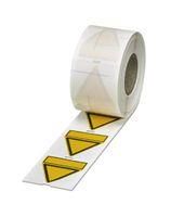 LABEL, PVC, BLACK / YELLOW, 50MM X 50MM