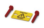 WARNING PLATE, ATT DANGER, 8MM, YEL, TB