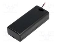 Holder; AAA,R3; Batt.no: 2; cables; black; 150mm; with switch 