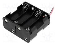 Holder; AA,R6; Batt.no: 8; cables; black; 150mm COMF