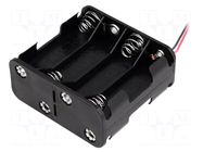 Holder; AA,R6; Batt.no: 8; cables; 150mm; black COMF