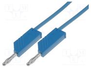 Test lead; 60VDC; 30VAC; 16A; with 4mm axial socket; Len: 1m; blue 