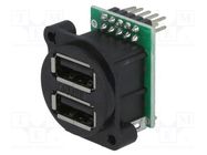 Connector: USB A; socket; for panel mounting,screw; pin header CLIFF