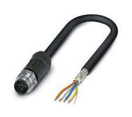 SENSOR CORD, 4P M12 PLUG-FREE END, 5M