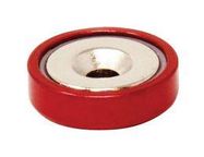 POT MAGNET, 20MM X 7.2MM, NEODYMIUM, RED