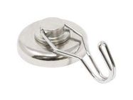 POT MAGNET W/HOOK, 40 X 15MM, NEODYMIUM