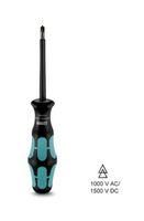 VDE SCREWDRIVER, PH1/SLOT, 178MM