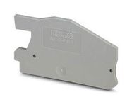 END COVER, DIN RAIL TERMINAL BLOCK, GREY