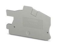 END COVER, DIN RAIL TERMINAL BLOCK, GREY