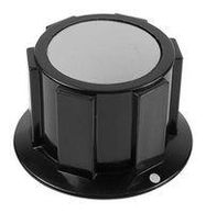 KNOB, ROUND SKIRTED W/DOT, 25.4MM, BLACK