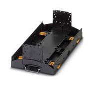 DIN RAIL HOUSING, LOWER, PC, BLACK