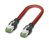 PATCH CORD, RJ45 PLUG-PLUG, 300MM, RED