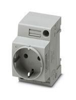 MAINS SOCKET, 2P, 16A, 250V, DIN RAIL