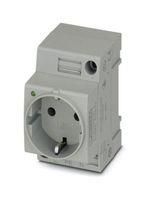 MAINS SOCKET, 2P, 16A, 250V, DIN RAIL