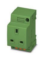 MAINS SOCKET, 2P+E, 13A, 250V, DIN RAIL