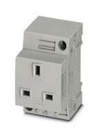 MAINS SOCKET, 2P+E, 13A, 250V, DIN RAIL